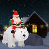 Santa Claus rides polar bear inflatable LED luminous outdoor Christmas holiday decoration