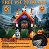Large Halloween Inflatable Archway with LED Lights - Haunted House Ghost Pumpkin Tunnel