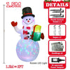 Santa Claus rides polar bear inflatable LED luminous outdoor Christmas holiday decoration