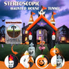 Large Halloween Inflatable Archway with LED Lights - Haunted House Ghost Pumpkin Tunnel