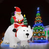 Santa Claus rides polar bear inflatable LED luminous outdoor Christmas holiday decoration